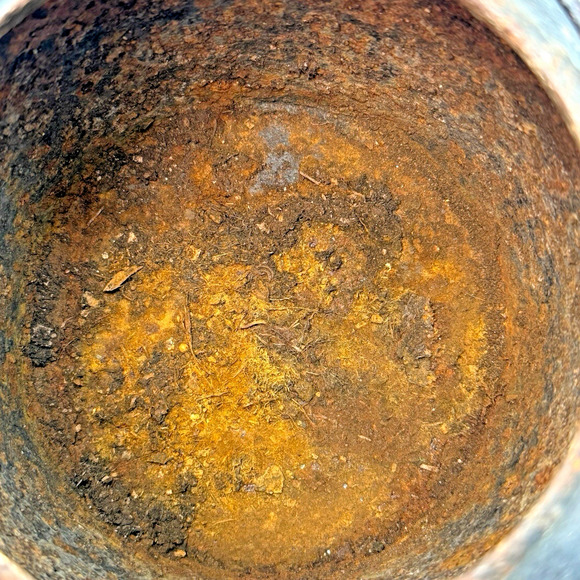 Small Vintage Cast Iron Smelting Cauldron Kettle Pot Planter 5lbs Rustic Cottage - Picture 7 of 12